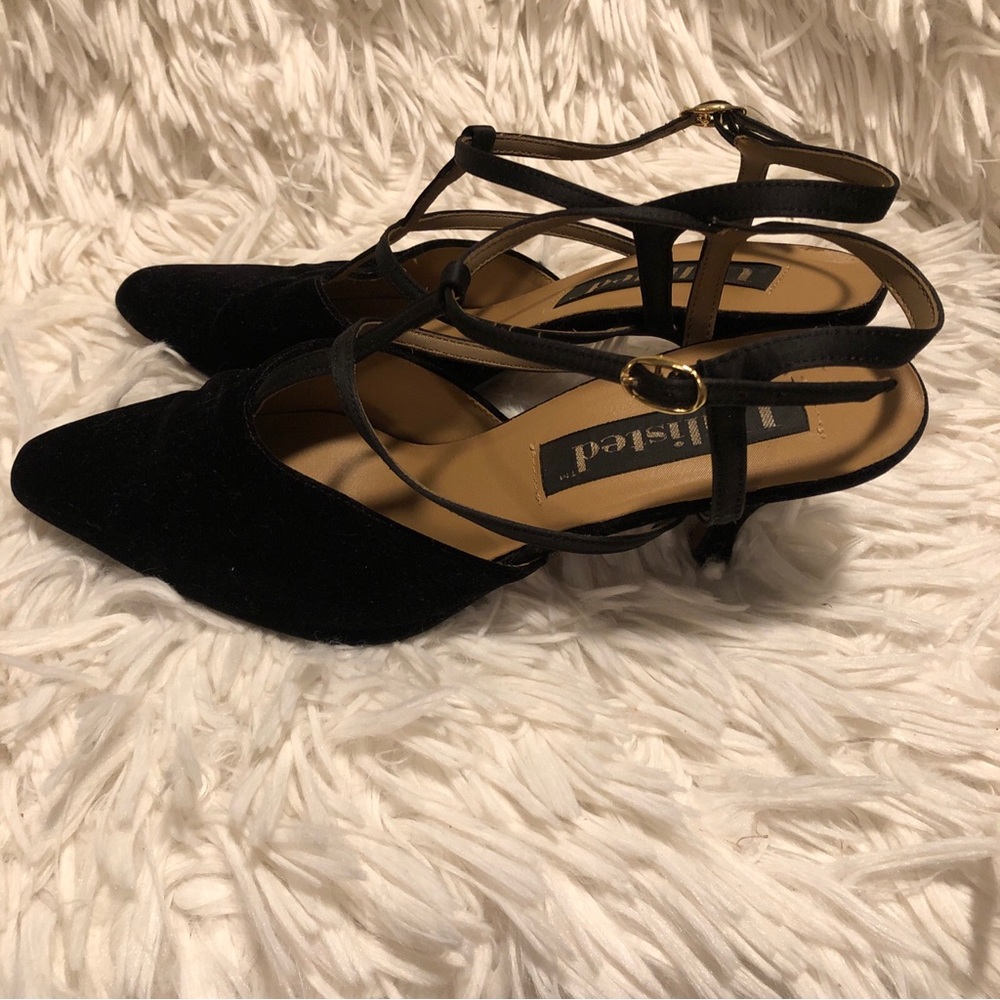 Kenneth Cole Unlisted Women's Size 9 black  2.5" Block Heel pointed Toe Straps - Picture 2 of 7